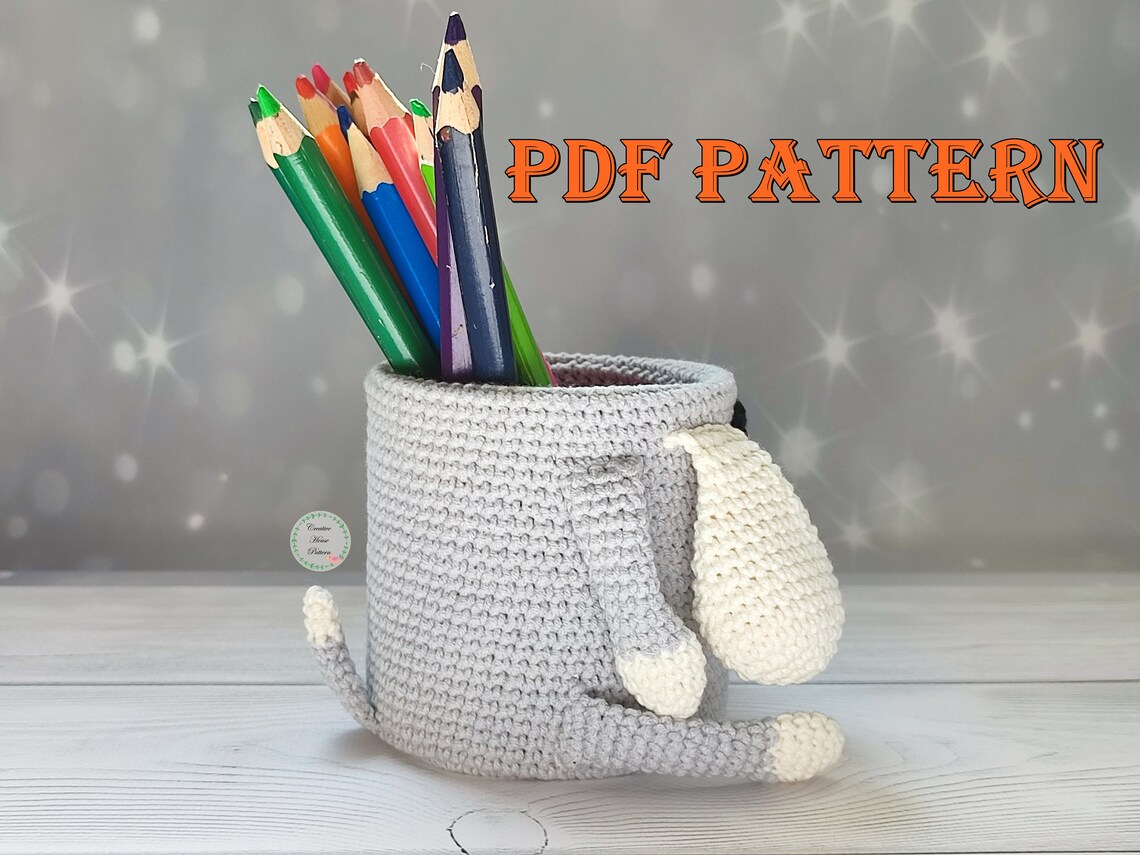 Amigurumi Pencil Holder Crochet Pattern SET Dog Crochet Etsy