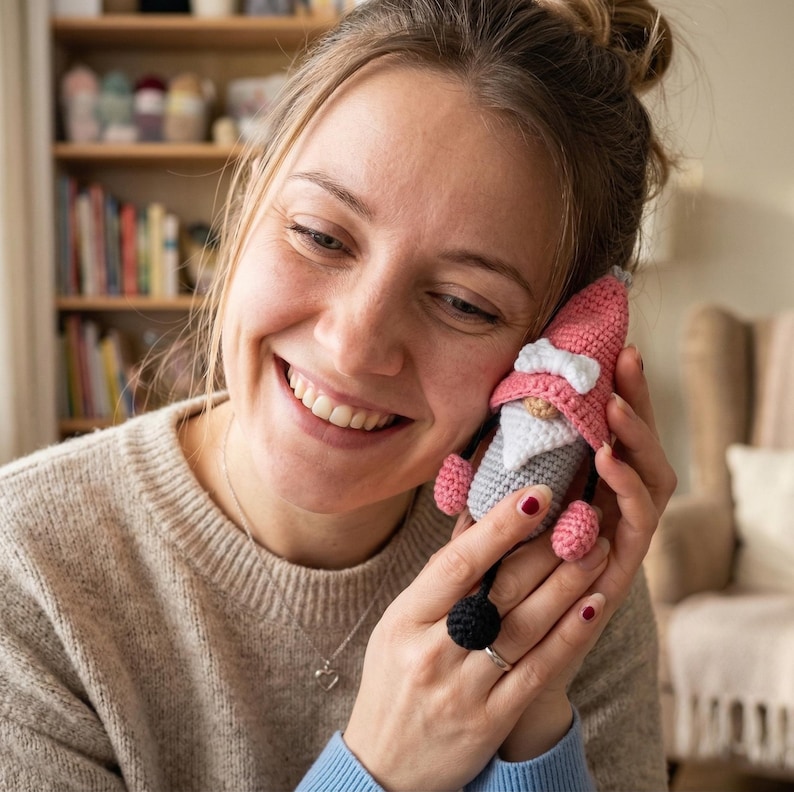 Gnome Crochet Lip Balm Holder Pattern PDF Amigurumi Lipstick Keychain ...