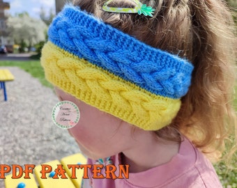 Kids headband pattern, cable headband knitting pattern, knitted winter headband, knit earwarmer, modern knitting patterns