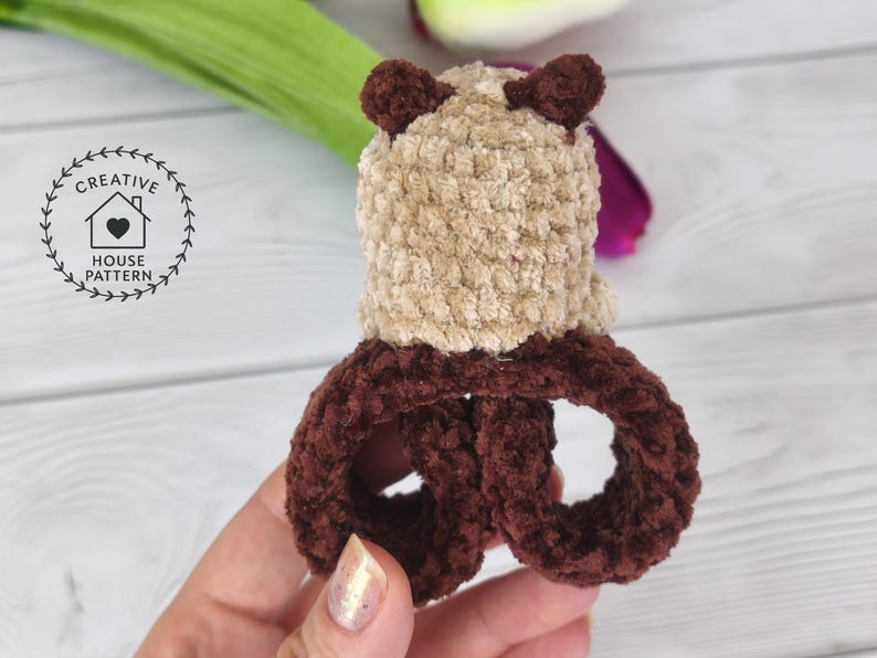 Sensory Capybara Fidget Toy Crochet Pattern. The Creative House Pattern logo is visible in the upper left corner.