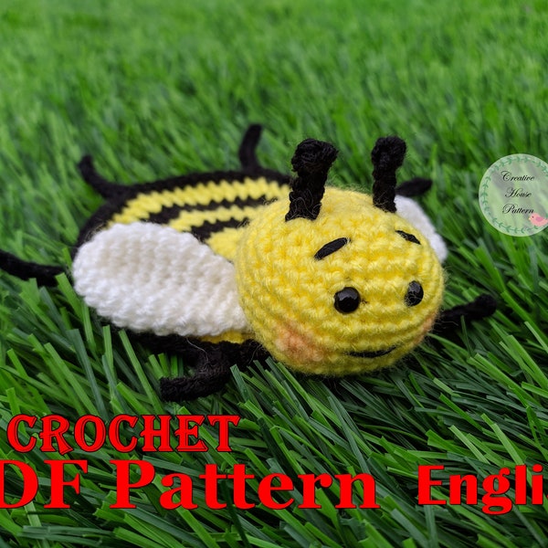 Bee crochet pattern, coaster crochet pattern, crochet coasters animals, easy crochet patterns, amigurumi bee pattern, crocheted bee pattern