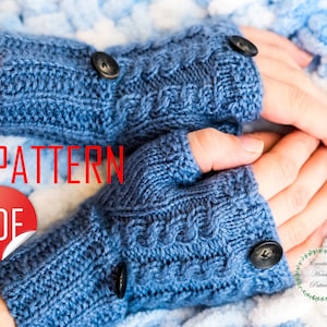 Knitting pattern SET, fingerless gloves pattern, fingerless mitts pattern, headband knitting pattern, modern knitting pattern, knit headband image 4