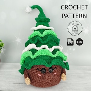 Christmas Tree Crochet Pattern PDF, Amigurumi Christmas Tree Tutorial, Holiday Home Decor DIY, Easy Crochet Pattern, Instant Download
