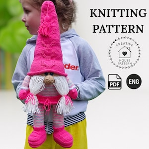 Gnome knitting pattern PDF English, Knit gnome pattern, Christmas gift ideas, Easy knitted gnome, Christmas home decor, Gnome doll pattern