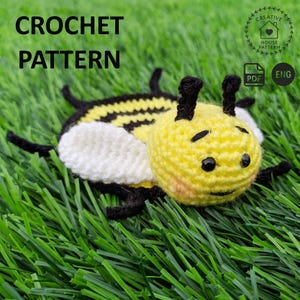 Bee crochet pattern PDF English, coaster crochet pattern, crochet coasters animals, easy crochet patterns, amigurumi bee, crocheted bee
