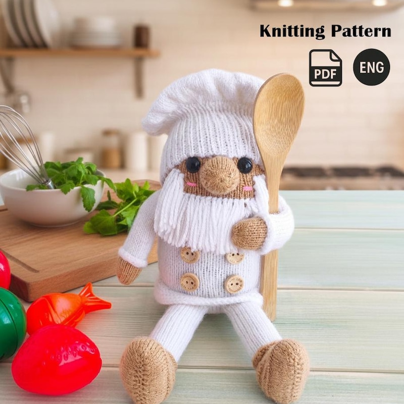 Cheg Pattern Knitted Chef Pattern - Etsy