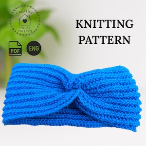 Modern Women&#39;s Headband Knitting Pattern PDF English - Stylish Knitted Headband Download PDF, Cozy Ear Warmer Knit Pattern, Knit ear warmer