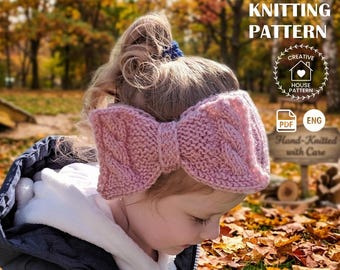 Kids Cable Knit Headband Pattern in English: Girls Ear Warmer (PDF Download)