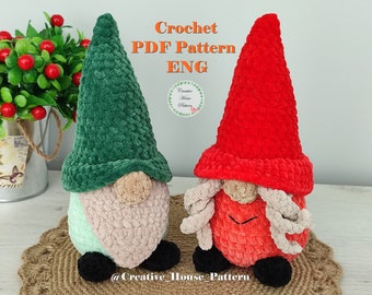 Modèle au crochet de nain, amigurumi au crochet, petit nain, couple de nain, nain de jardin, nain des bois, nain d'été fait main, poupée nain