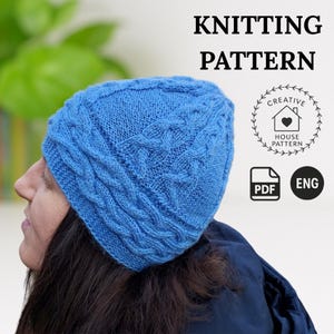 Knit Cable Beanie Pattern: Elegant Women&#39;s Hat (PDF Download)