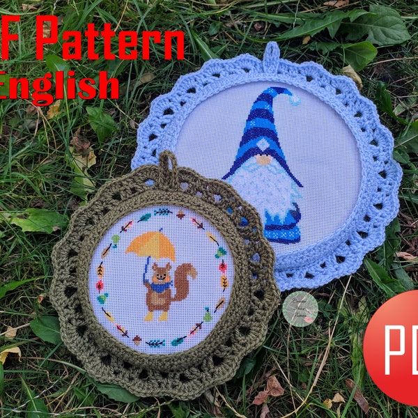 Round frame crochet pattern, crochet picture frame, crochet wall decor, crochet oval frame, wall hanging frames, crochet photo frame pattern