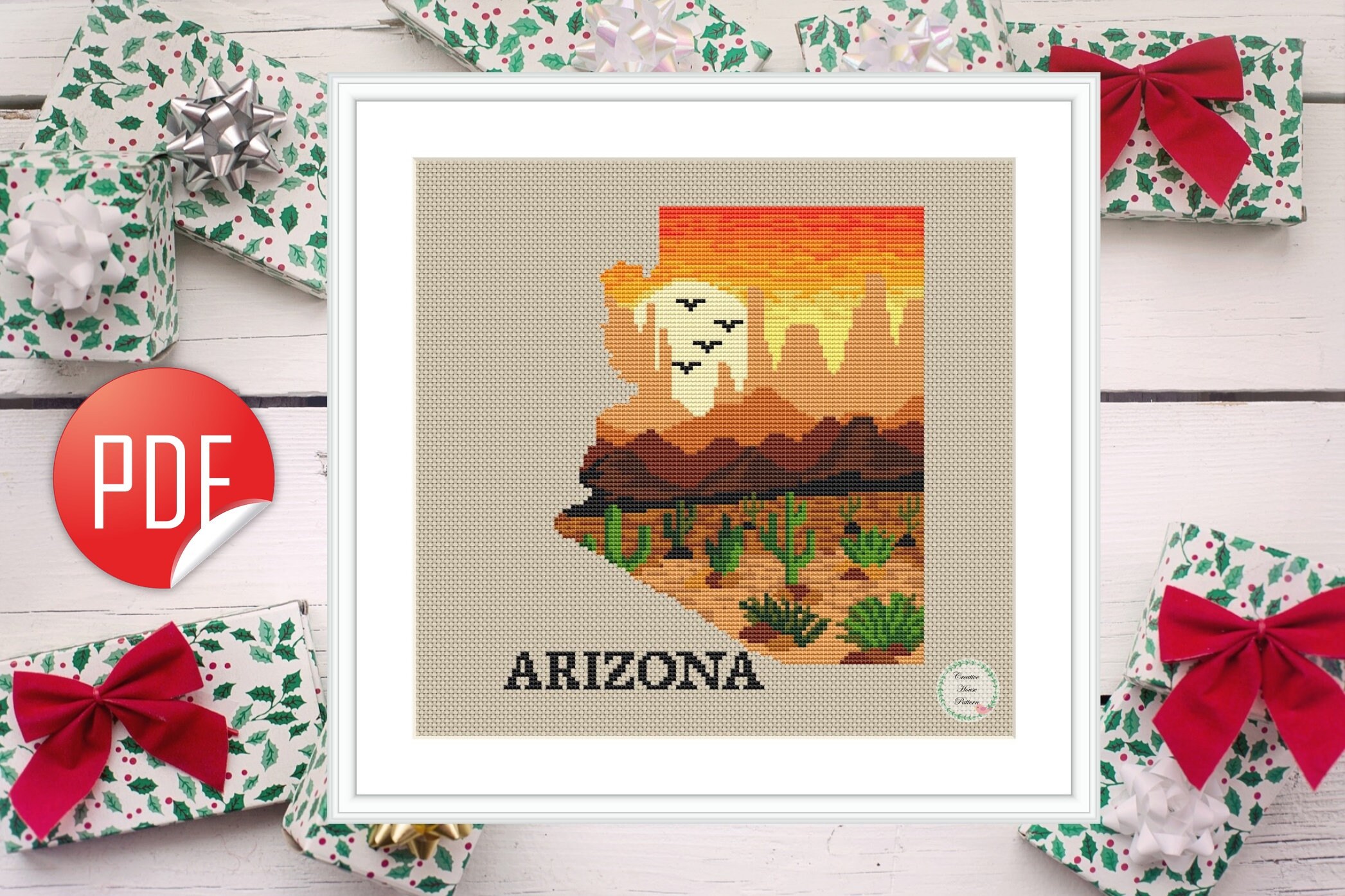 Arizona state cross stitch state cross stitch pattern nature Etsy