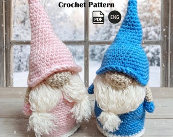 Crochet Scandinavian Gnomes Pattern for Cozy Home Decor, Amigurumi Holiday Couple DIY Tutorial