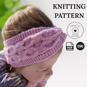 Kids headband pattern PDF English, Cable headband knitting, Knitted headband patterns, Knit ear warmer patterns, Winter headband twist warm