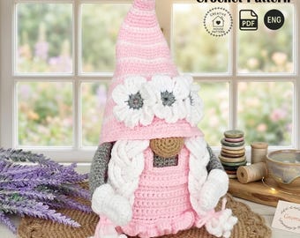 Sommerwichtel Häkelanleitung Englisch, Amigurumi Girl Anleitung, Zwergin Anleitung, gefüllter Zwerg