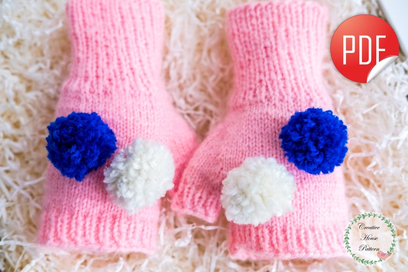 Baby Fingerless Gloves Knitting Pattern,PDF Knitting Pattern,Kids Mittens,Gloves Knit Pattern,Knit Mitten Pattern,Girls Mittens Pattern PDF