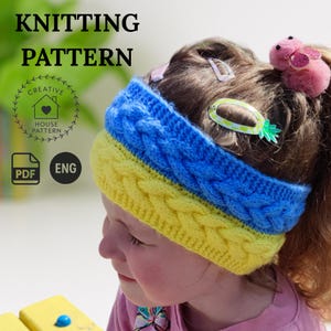 Kids&#39; Cable Headband Knitting Pattern English: Cozy Winter Ear Warmer (PDF Download)