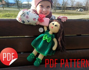 Amigurumi doll pattern, stuffed doll pattern, doll crochet pattern, girl doll pattern, amigurumi doll pdf, pdf tutorial doll, amigurumi toys