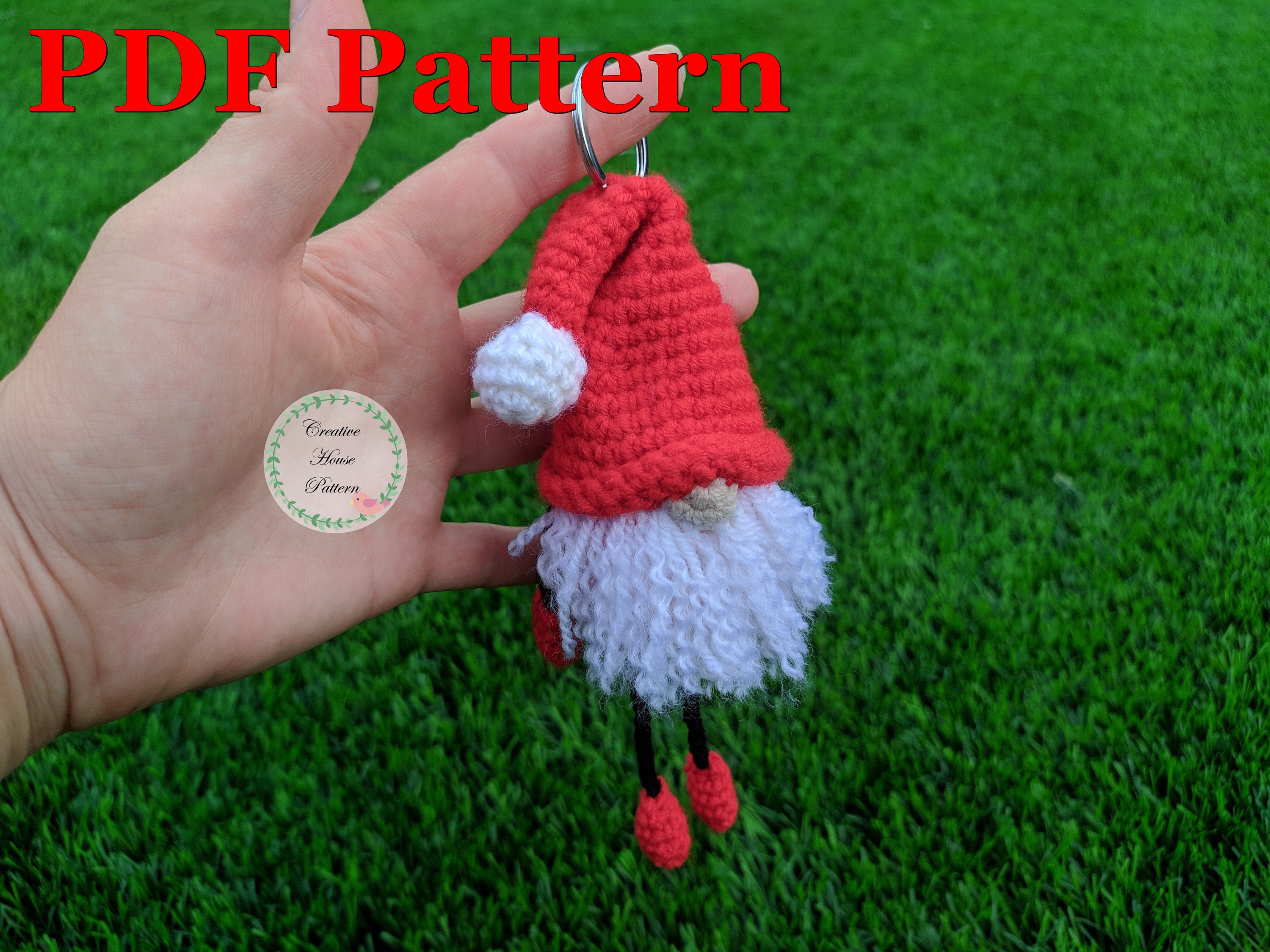 Keychain crochet pattern christmas gnome crochet pattern Etsy