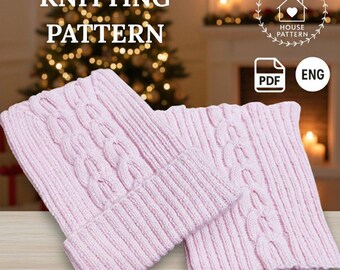 Hat and Cowl Knitting Pattern in English: Winter Accessories (PDF Download)