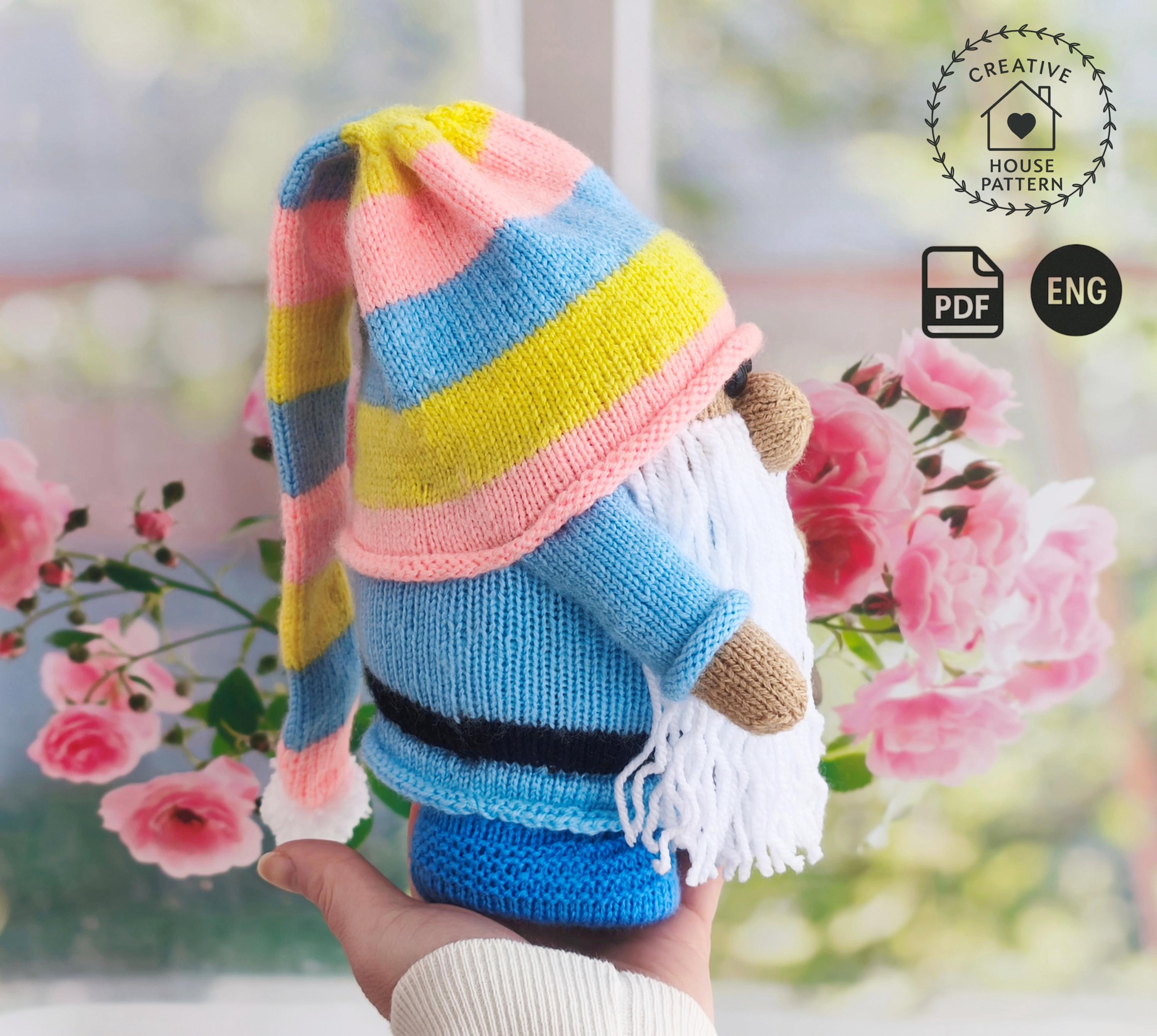 Spring Gonk Colour In Easter Gnome Knitting Pattern, Spring Gonk With Bunny Eggs Tutorial ...