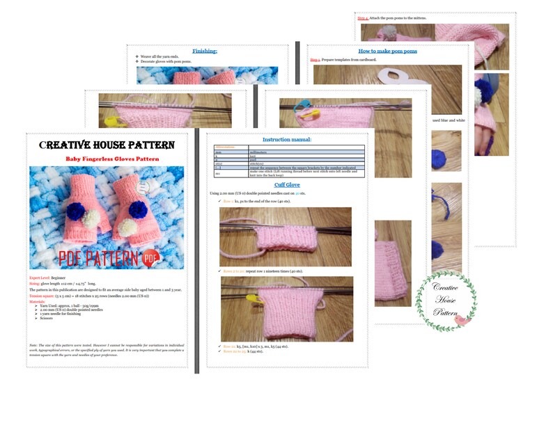 Baby Fingerless Gloves Knitting Pattern,PDF Knitting Pattern,Kids Mittens,Gloves Knit Pattern,Knit Mitten Pattern,Girls Mittens Pattern PDF