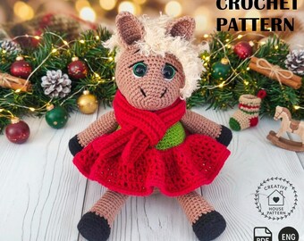 Horse Girl Amigurumi Crochet Pattern PDF English, Plush Toy Tutorial, Crochet Doll