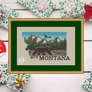 Montana State Kreuzstichmuster: Big Sky Country Design (PDF Download)