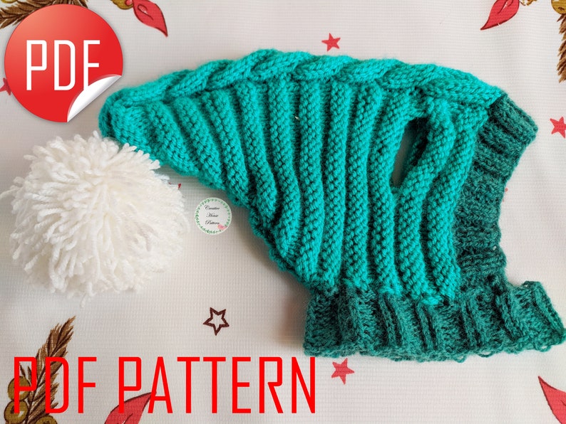 Knitting Pattern Dog Hat Modern Knitting Pattern Pompom Dog Etsy