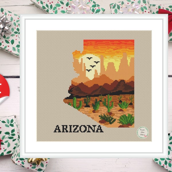 Arizona Cross Stitch Pattern - Etsy