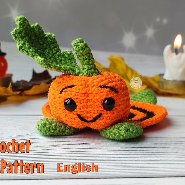 Coaster Pumpkin crochet pattern, halloween decorations for home, amigurumi coaster, crochet halloween gift, instant PDF, handmade coasters