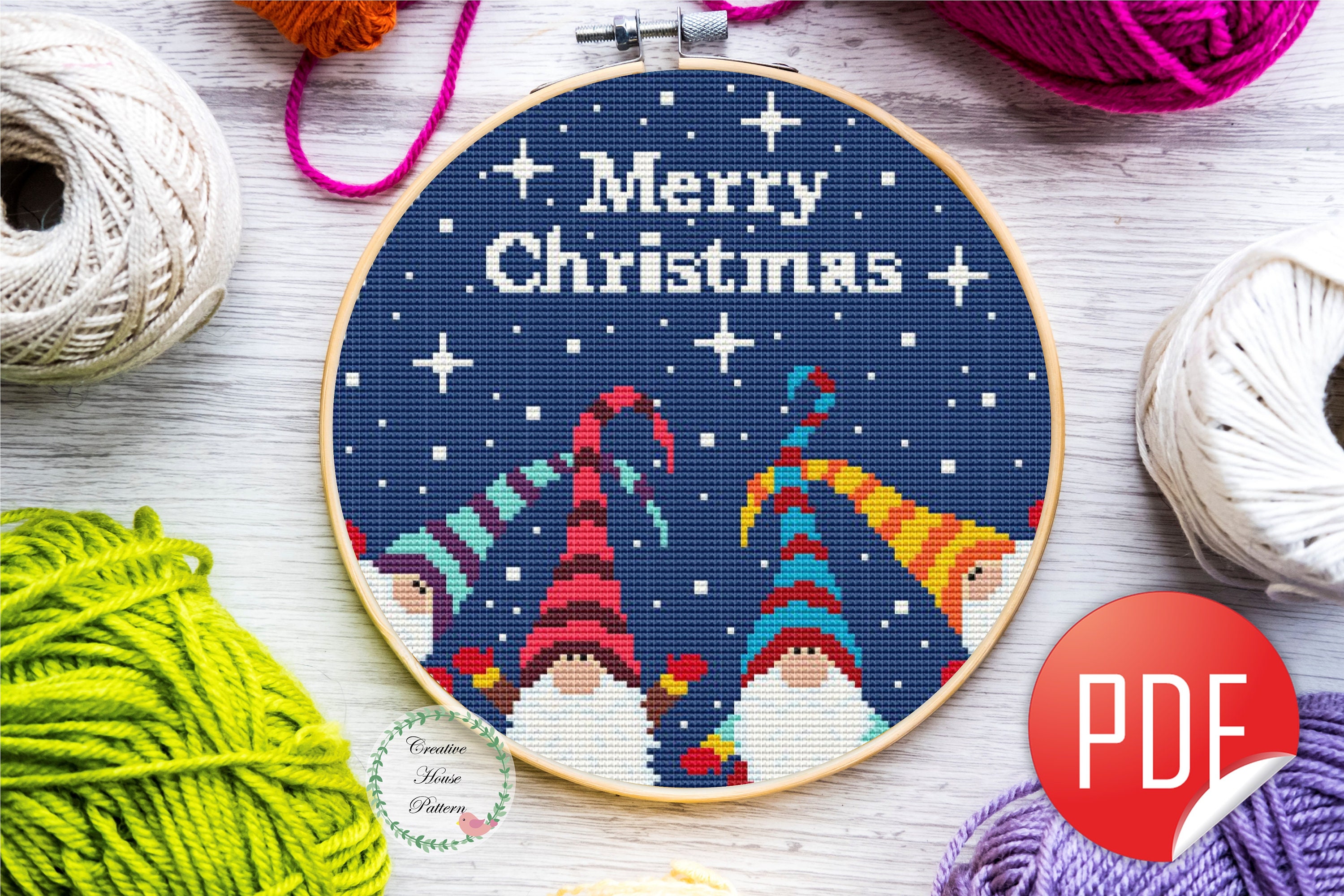 Bobbie G Designs CHILLIN GNOMES Cross Stitch Pattern Anabella039s