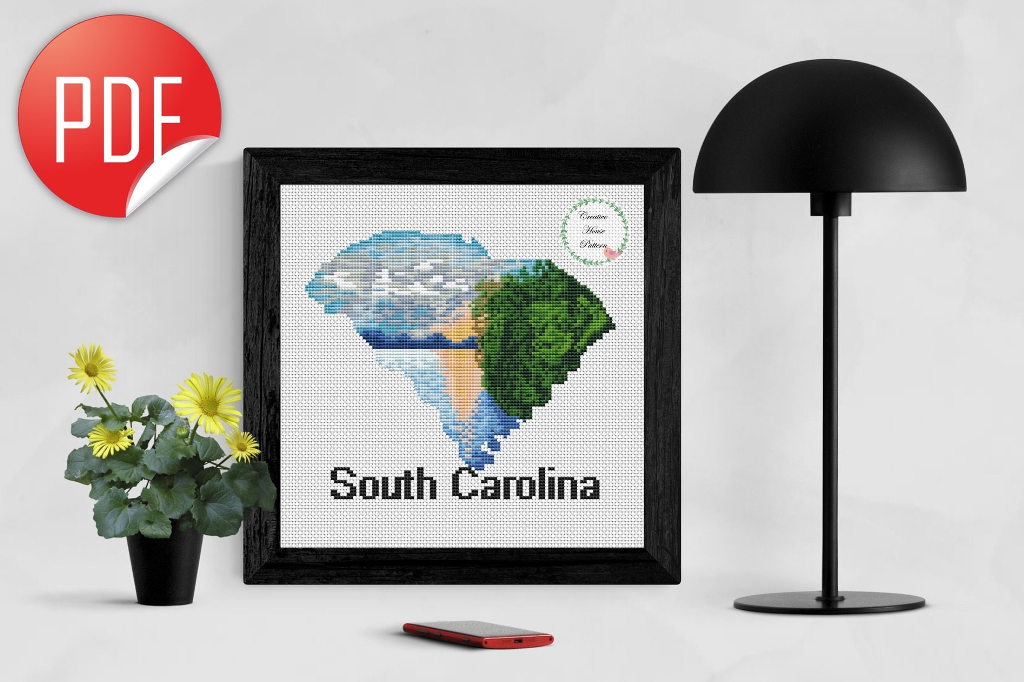 South Carolina cross stitch state cross stitch pattern Etsy