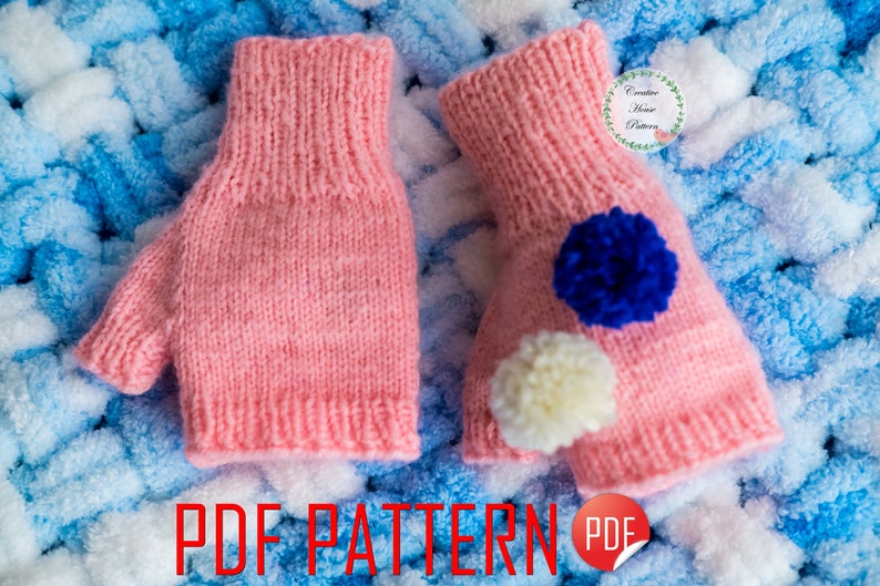 Baby Fingerless Gloves Knitting Pattern,PDF Knitting Pattern,Kids Mittens,Gloves Knit Pattern,Knit Mitten Pattern,Girls Mittens Pattern PDF