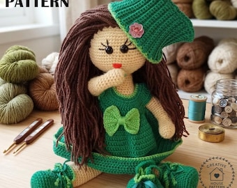 Crochet Doll Pattern PDF | Amigurumi Girl Doll | Cute Handmade Doll Tutorial | Soft Toy Pattern | Gift for Kids
