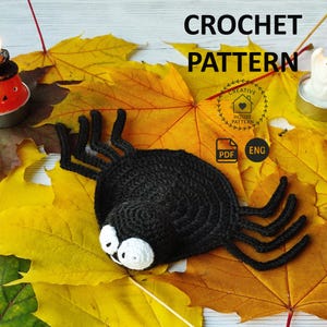 Coaster crochet pattern PDF English, Halloween decoration for home, Amigurumi coaster, Spider crochet, Halloween crochet gift, instant PDF