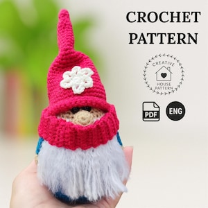 Kleiner Wichtel mit Schal Häkelanleitung PDF Englisch - DIY Amigurumi Wichtel PDF Anleitung, Gefüllter Zwerg, Süßer Zwerg, Niedliches Muster