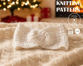 Knitted Headband Pattern in English: Women's Winter Ear Warmer (PDF Download)
