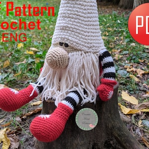 Amigurumi gnome crochet pattern pdf, crochet amigurumi toy pattern, christmas ghome pattern, scandinavian gnome crochet pattern