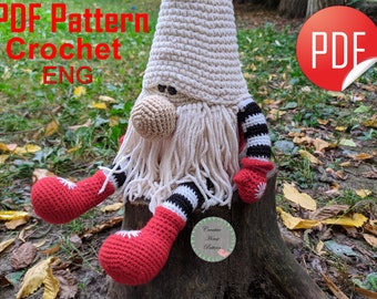 Amigurumi gnome crochet pattern pdf, crochet amigurumi toy pattern, christmas ghome pattern, scandinavian gnome crochet pattern