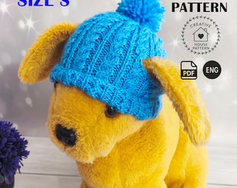 Adorable Small Dog Hat Knitting Pattern with Pom-Pom | Easy PDF Knitting Tutorial for Puppy Winter Beanie | Handmade Pet Accessory Pattern