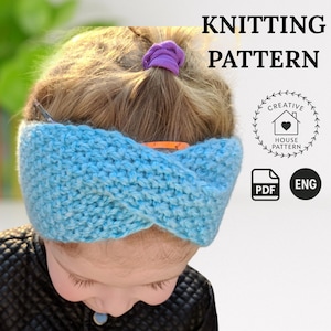 Kids Knit Headband Pattern in English: Cozy Twist Ear Warmer (PDF Download)