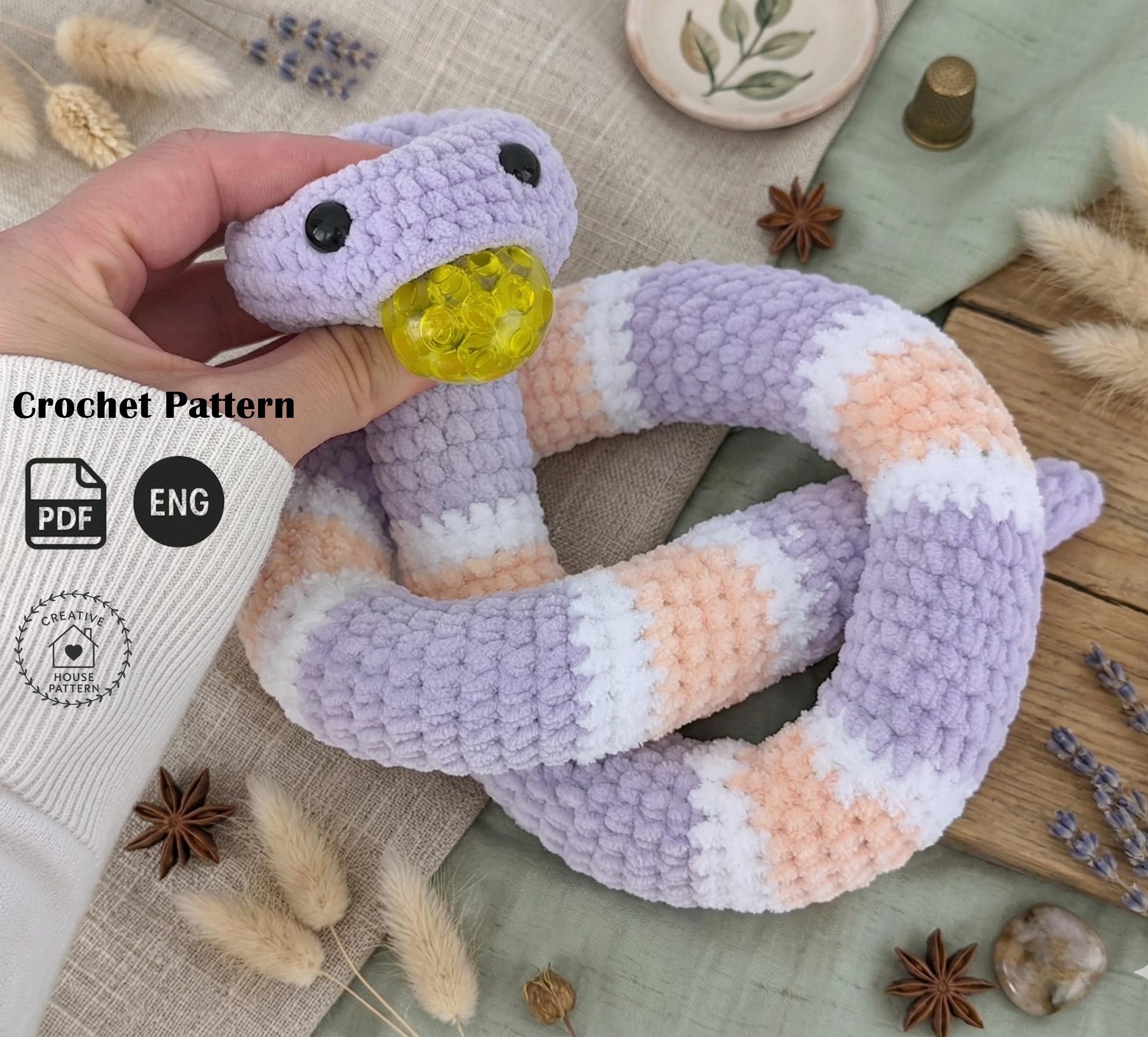 36 Snake Crochet Patterns to Stitch: Amigurumi, Plush, No-Sew, and Giftable Designs 28 Crochet Snake Pattern Fidget Toy Stress Blob