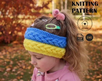 Kids' Cable Headband Knitting Pattern in English: Cozy Winter Ear Warmer (PDF Download)