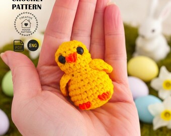 Easter Mini Chicken Crochet Pattern, Tiny Amigurumi Chick PDF Tutorial, Cute Spring Decor, Handmade Easter Gift