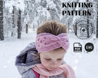 Kids Cable Knit Headband Pattern in English: Winter Ear Warmer (PDF Download)