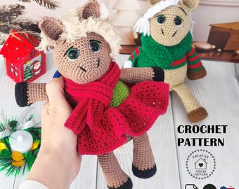 Adorable Horse Girl and Boy Crochet Pattern PDF English Bundle Amigurumi Animal Toys Digital Tutorial DIY Handmade Plush Doll