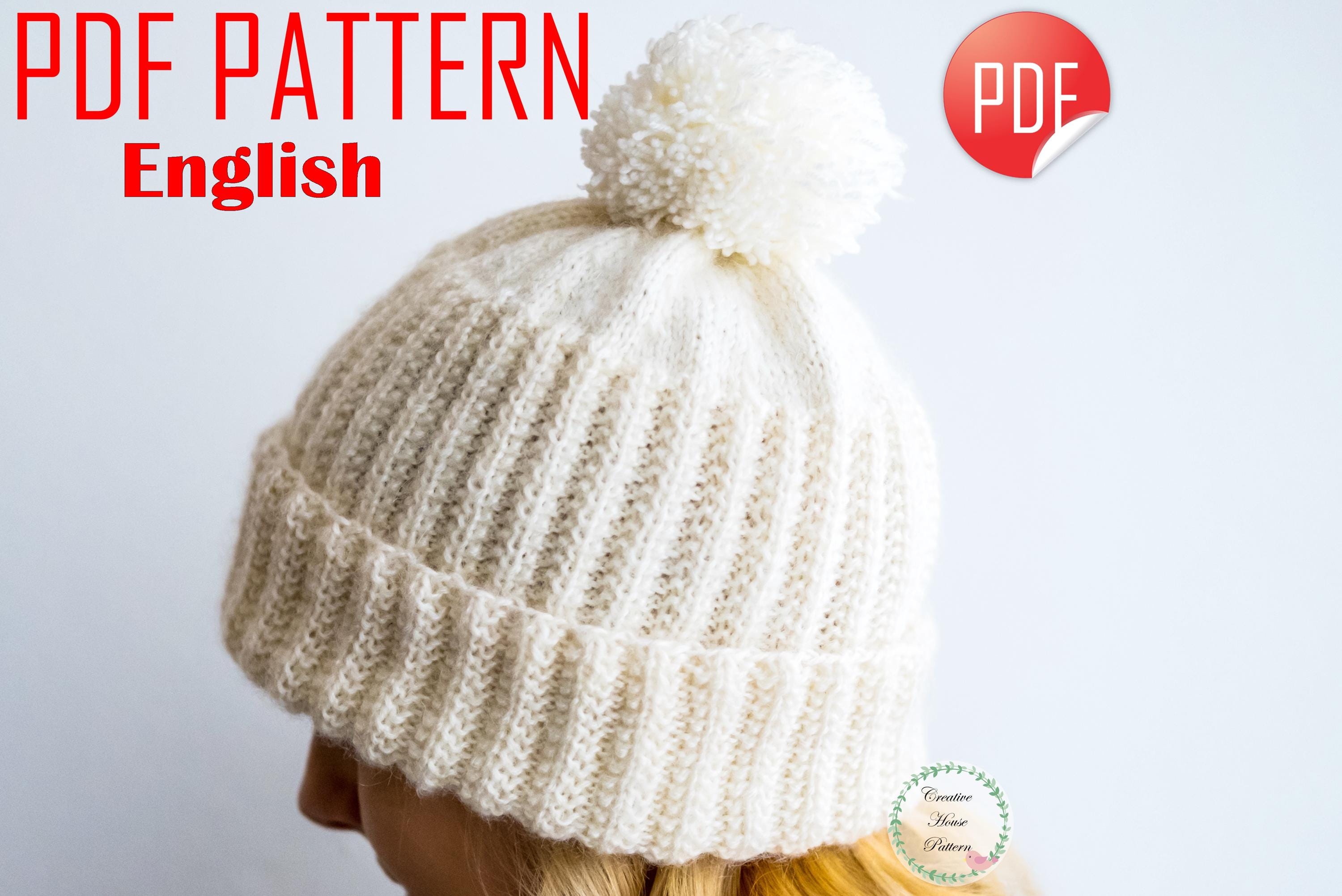 Knitted Hat Pattern english, Modern Knitting Pattern for Women, Women's  Winter Knit Hat Patterns, Knit Beanie Pattern, Ribbed Knit Hat - Etsy