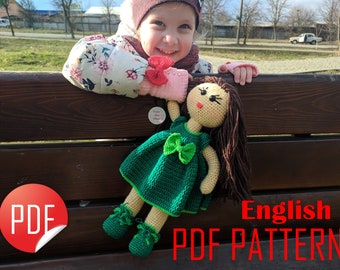 Amigurumi doll pattern, stuffed doll pattern, doll crochet pattern, girl doll pattern, amigurumi doll pdf, pdf tutorial doll, amigurumi toys