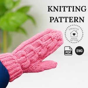 Mittens knitting pattern English, Gloves knitting pattern, Knit mitten pattern, Mitts knitting pattern, Mittens for women